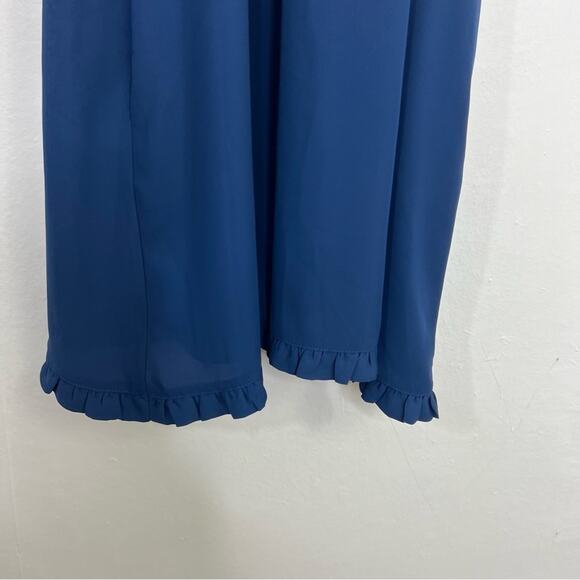 Amanda Uprichard Blue Ruffle Halter Mini Dress Size Small - Picture 5 of 11